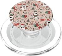 Retro Christmas Ghost Ho Ho Merry Holiday PopSockets PopGrip pour MagSafe