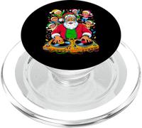 Retro Christmas House Music Santa DJ Techno Rave EDM Xmas PopSockets PopGrip pour MagSafe