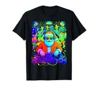 Retro Christmas House Music Santa DJ Techno Rave EDM Xmas T-Shirt