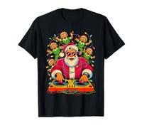 Retro Christmas House Music Santa DJ Techno Rave EDM Xmas T-Shirt