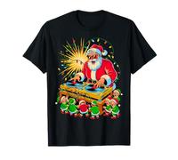 Retro Christmas House Music Santa DJ Techno Rave EDM Xmas T-Shirt