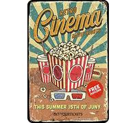 Retro Cinema Poster Vintage étain Signe Fer Peinture Plaque Décoration Murale Métal Signe Café Bière Pub Et Homme des Cavernes Rétro Art Affiche 8 * 12 Pouces