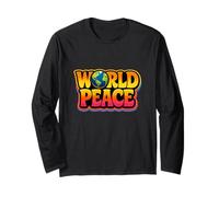 Retro Classic World Peace Global Citizen Activist Unity Manche Longue