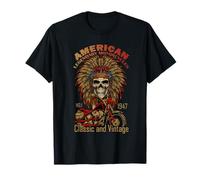 Rétro Classique Old Biker American Motorcycle Indian Biker T-Shirt
