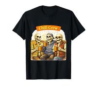 Retro Coffee Chill Friends Squelette Illustration T-Shirt