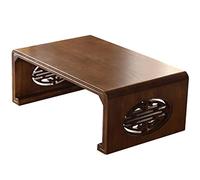 Retro Coffee Table Japanese Tatami Table Living Room Zen Tea Table Low Table Suitable for Bay Window (Color : Hetao, Size : 50x40x30cm)