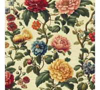 Rétro Coloré Floral Papier Adhesif Meuble Classique Fleuri Mat Papier Peint Mural Film Autocollant Wallpaper Rouleau Impermeable Stickers Collant Décoration pour Cuisine Tables Armoires Mur 0.45X20 M