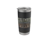 Rétro Columbus Indiana Gobelet isotherme en acier inoxydable double paroi