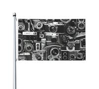 Retro Cool Camera Collection Drapeau de jardin extérieur 0,9 x 1,5 m