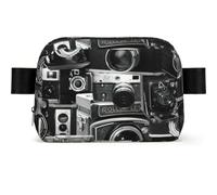 Rétro Cool Camera Collection Imprimé Carré Sac banane Unisexe Mode Étanche Pack Voyage Course Cadeau Décontracté