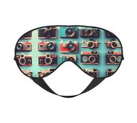 Retro Cool Camera Collection Print Masque pour les Yeux Doux / Masque de Sommeil / Masque Occultant pour les Yeux Convient pour Voyage/Bureau/Yoga/Sieste
