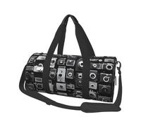 Retro Cool Camera Collection Sacs de voyage et sacs de sport de grande capacité avec poignées en forme d'anneau sur le dessus Sacs à main et sacs à main ronds peuvent être utilisés par les hommes et
