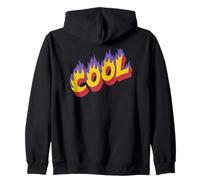 Retro Cool Flame Text Vibrant 90s Style Design Sweat à Capuche