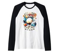 Retro Cosmic Space Planets Galaxy Sci FI Art Manche Raglan
