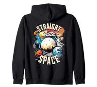 Retro Cosmic Space Planets Galaxy Sci FI Art Sweat à Capuche