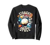 Retro Cosmic Space Planets Galaxy Sci FI Art Sweatshirt