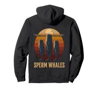 Rétro Coucher de Soleil Dormant Sperme Baleines Mer Deep Life Nature Art Sweat à Capuche