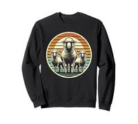 Retro Coucher De Soleil Mouton Silhouette Agneau Agneaux Sweatshirt