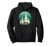 Rétro Coucher De Soleil Nature Amoureux Ecologie Silhouette Forêt Sweat à Capuche