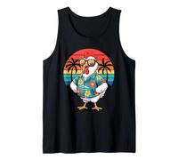 Retro Coucher De Soleil Poulet Lunettes De Soleil Plage Débardeur
