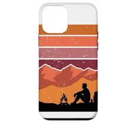 Rétro Coucher de Soleil Solitaire Camper Mountain Backpacking Art Coque pour iPhone 12 Mini