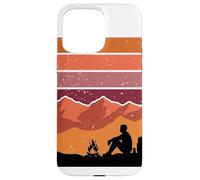 Rétro Coucher de Soleil Solitaire Camper Mountain Backpacking Art Coque pour iPhone 15 Pro Max