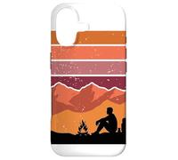 Rétro Coucher de Soleil Solitaire Camper Mountain Backpacking Art Coque pour iPhone 17