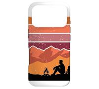 Rétro Coucher de Soleil Solitaire Camper Mountain Backpacking Art Coque pour iPhone 17 Pro