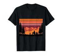 Rétro Coucher de Soleil Solitaire Camper Mountain Backpacking Art T-Shirt