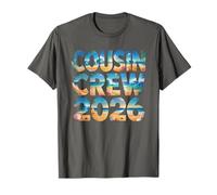 Retro Cousin Crew 2026 Camp Famille Vacances Voyage Croisière T-Shirt