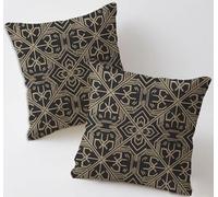 Rétro Coussin Canape 70x70 cm Gros Housses de Coussin Canapé Lot de 2 Géométrie Taie Oreiller Lin Coussins de Jardin avec Fermeture Éclair Cachée pour Décoration Maison Chambre Salon, Cadeau C-371