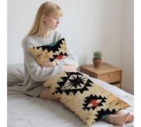 Rétro Coussin de Grossesse 40x145cm Oreiller de Corps Nationalité Housse Coussin pour Dormeur Long Sur Le Côté,Traversin Oreiller de Corps Velour Pillow Case pour Maison Chambre lit Canapé LYD74