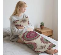Rétro Coussin de Grossesse 50x90cm Oreiller de Corps Bohême Housse Coussin pour Dormeur Long Sur Le Côté,Traversin Oreiller de Corps Velour Pillow Case,Confortable pour Maison Chambre lit Canapé LYD72