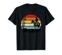 Rétro Cowboy Coucher de Soleil Chevalier Désert Western Scène T-Shirt