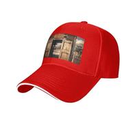 Rétro Cowboy Western Country Farm Casquette de baseball Hommes Femmes Classique Réglable Golf Dad Casquette Trucker Chapeaux Casual Casquette Chapeau, Rouge, Taille unique