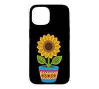 Rétro Crochet Style Tournesol Fleur Pot Imprimé Formes Mania Coque pour iPhone 15