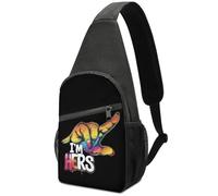 Rétro Crossbody Sac À Dos Je suis Son Couple Lesbien LGBT Sling Bag Durable Sacoche Bandoulière pour Camping, La Randonnée, Cyclisme