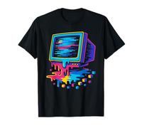 Retro CRT Glitch Art Vaporwave Retro Computer Aesthetic T-Shirt