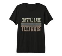 Rétro Crystal Lake Illinois T-Shirt Haut de Gamme
