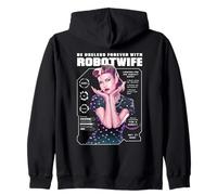 Retro Cyborg Wife Robot Satire Glitch Art Féminisme Commentaire Sweat à Capuche
