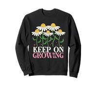 Retro Daisy Smile Face Keep on Growing Happy Positive Girl Sweatshirt