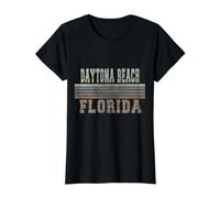 Retro Daytona Beach, Floride T-Shirt Graphique avec Valeur, Femme, Noir, S