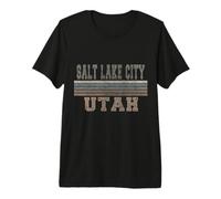 Rétro de Salt Lake City, Utah T-Shirt Haut de Gamme