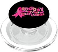 Rétro des années 70 : Groovy, survivante du Mois de Sensibilisation au Cancer du Sein PopSockets PopGrip pour MagSafe