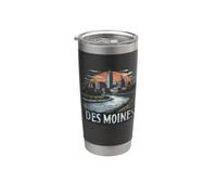 Rétro Des Moines Paysage Vintage Souvenir Gobelet isotherme en acier inoxydable double paroi