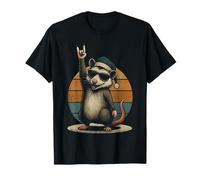Retro Design Opossum Meme with Sunglasses and Rock Pose T-Shirt