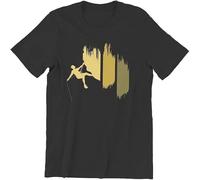 Retro Design Unique Tshirt Climbing Mountaineering Adventure Motion Design Gift Idea T Shirt Short Sleeve Hot Black Manches Courtes(Medium)