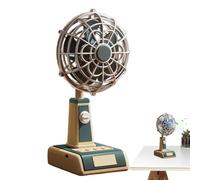 Retro Desk Fan - ABS PP Electronic Components 9.29x4.02x3.27in Built In 1800mAh Rechargeable Battery Three Speed Settings - USB Powered Cooling Fan - Delivers Portable Airflow For Bedroom Office Car D