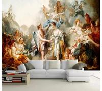 Rétro Dessin À La Main Personnages Anges Art Papier Peint 3D Installation Facile Intissé Tapisserie Bureau Salon Canapé Chambre Décoration Murale-200cm×140cm