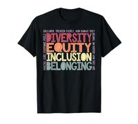 Rétro, diversité, équité, inclusion, appartenance, enseignant du DEIB T-Shirt